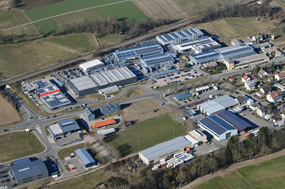 Aerial photograph Laufenburg - Industrial estate and company settlement East in Laufenburg in the state Baden-Wurttemberg, Germany