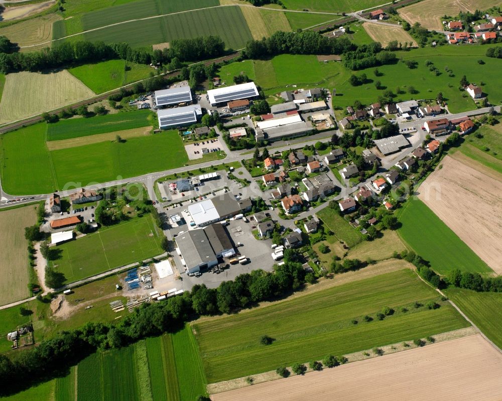 Laufenburg from above - Industrial estate and company settlement East in Laufenburg in the state Baden-Wurttemberg, Germany
