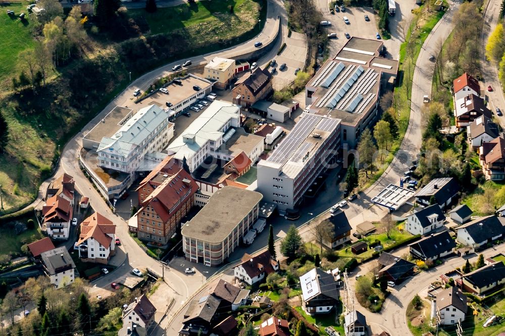 Aerial photograph Schonach im Schwarzwald - Industrial estate and company settlement SBS Feintechnik in Schonach im Schwarzwald in the state Baden-Wuerttemberg, Germany