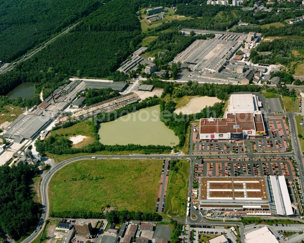 Gießen from the bird's eye view: Industrial estate and company settlement Schiffenberger Tal in Giessen in the state Hesse, Germany