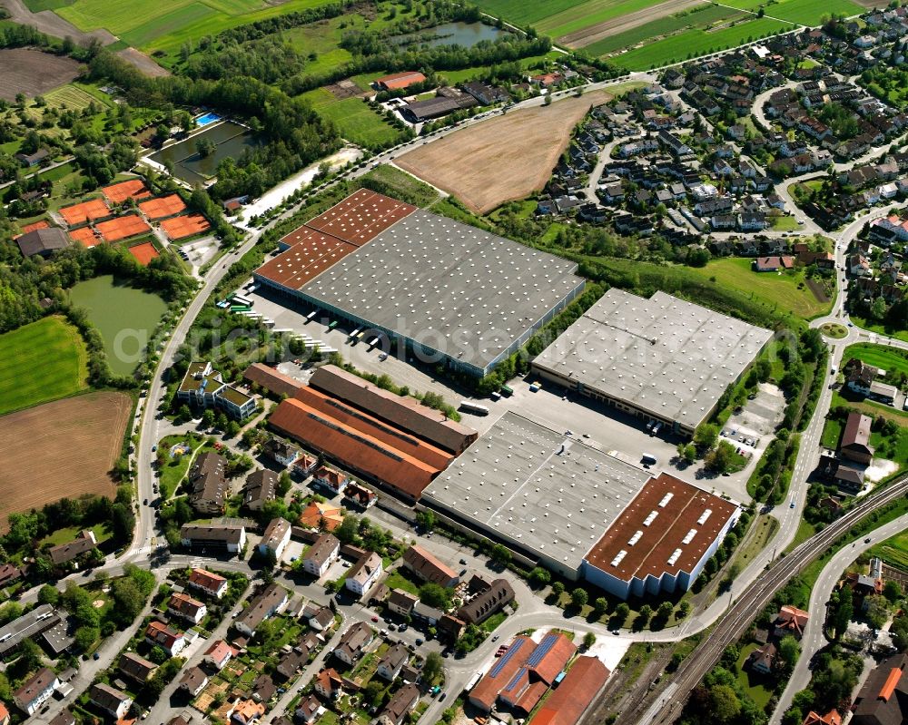 Schorndorf from the bird's eye view: Industrial estate and company settlement in the district Weiler in Schorndorf in the state Baden-Wuerttemberg, Germany