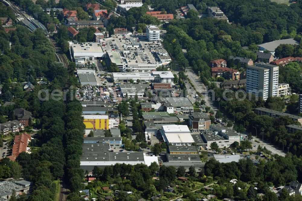 Hamburg from above - Industrial estate and company settlement at Friedrichs-Ebert-Damm in the district Farmsen-Berne in Hamburg