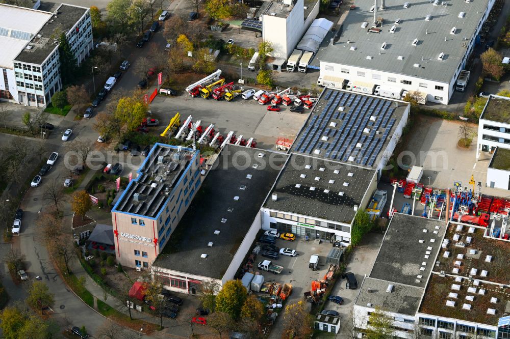 Aerial image München - Industrial estate and company settlement on street Stahlgruberring in the district Trudering-Riem in Munich in the state Bavaria, Germany