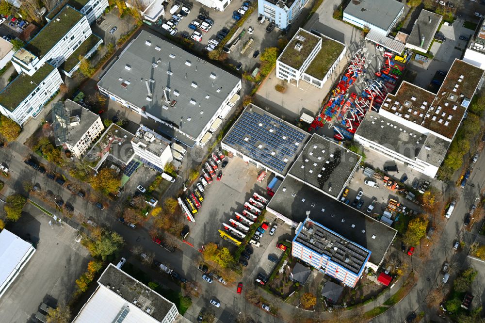 Aerial image München - Industrial estate and company settlement on street Stahlgruberring in the district Trudering-Riem in Munich in the state Bavaria, Germany