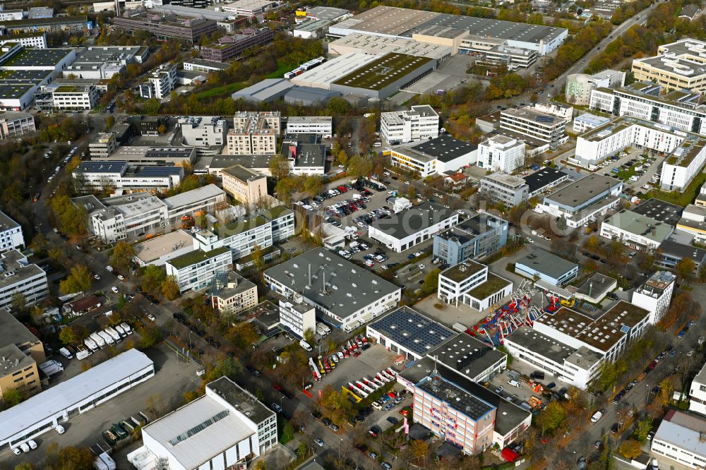 Aerial photograph München - Industrial estate and company settlement on street Stahlgruberring in the district Trudering-Riem in Munich in the state Bavaria, Germany