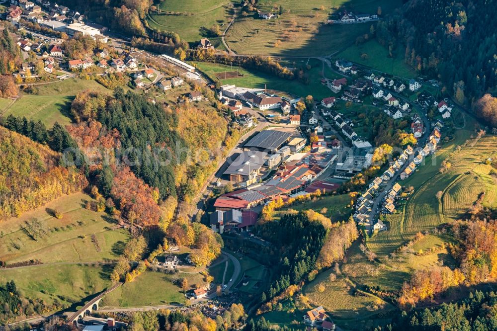 Aerial image Bad Peterstal-Griesbach - Industrial estate and company settlement Stoeckmatt in Bad Peterstal-Griesbach in the state Baden-Wuerttemberg, Germany