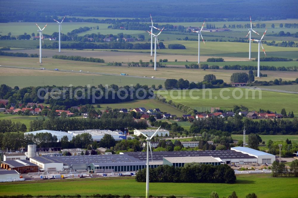 Aerial image Märkisch Linden OT Werder - View of the employment zone Temnitzpark in the district of Werder near Neuruppin of the municipality of Maerkisch Linden in the district of Brandenburg