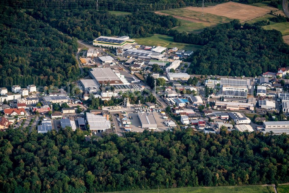 Aerial image Umkirch - Industrial estate and company settlement Umkirch in Suedbaden in Umkirch in the state Baden-Wurttemberg, Germany