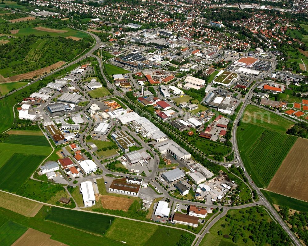 Ungeheuerhof from above - Industrial estate and company settlement in Ungeheuerhof in the state Baden-Wuerttemberg, Germany