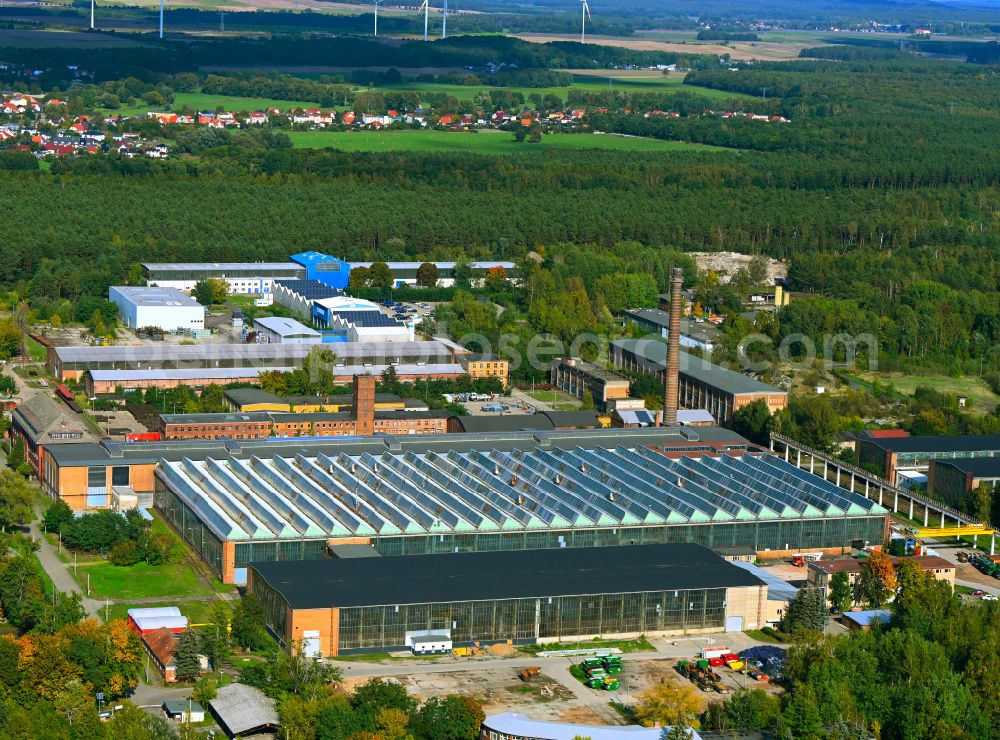 Aerial image Finow - Industrial estate and company settlement on Walzwerkstrasse in Finow in the state Brandenburg, Germany