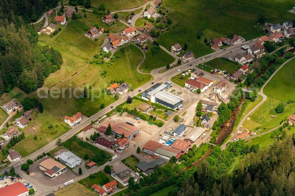 Baiersbronn from above - Industrial estate and company settlement Im Westen von Mitteltal Ortsteil in Baiersbronn in the state Baden-Wuerttemberg, Germany