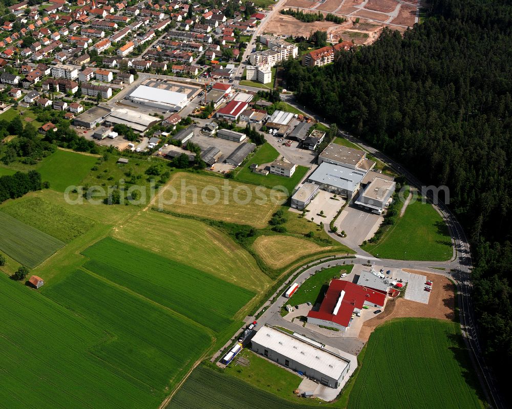 Wimberg from above - Industrial estate and company settlement in Wimberg in the state Baden-Wuerttemberg, Germany