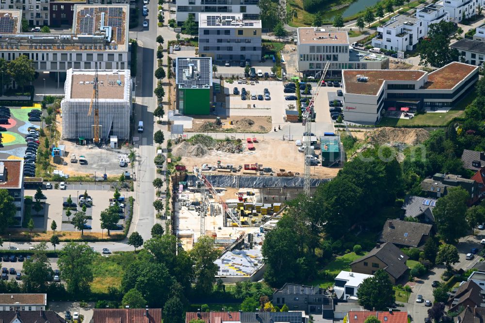 Aerial photograph Osnabrück - Industrial estate and company settlement WissenschaftsPark on street Albert-Einstein-Strasse in Osnabrueck in the state Lower Saxony, Germany