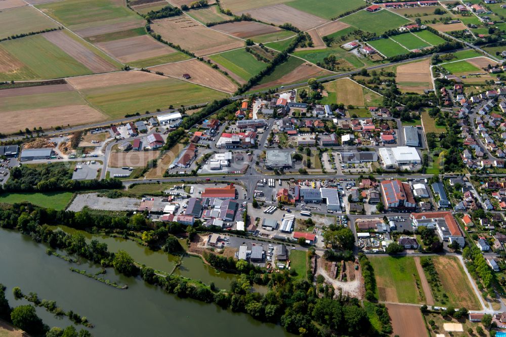 Zellingen from the bird's eye view: Industrial estate and company settlement in Zellingen in the state Bavaria, Germany