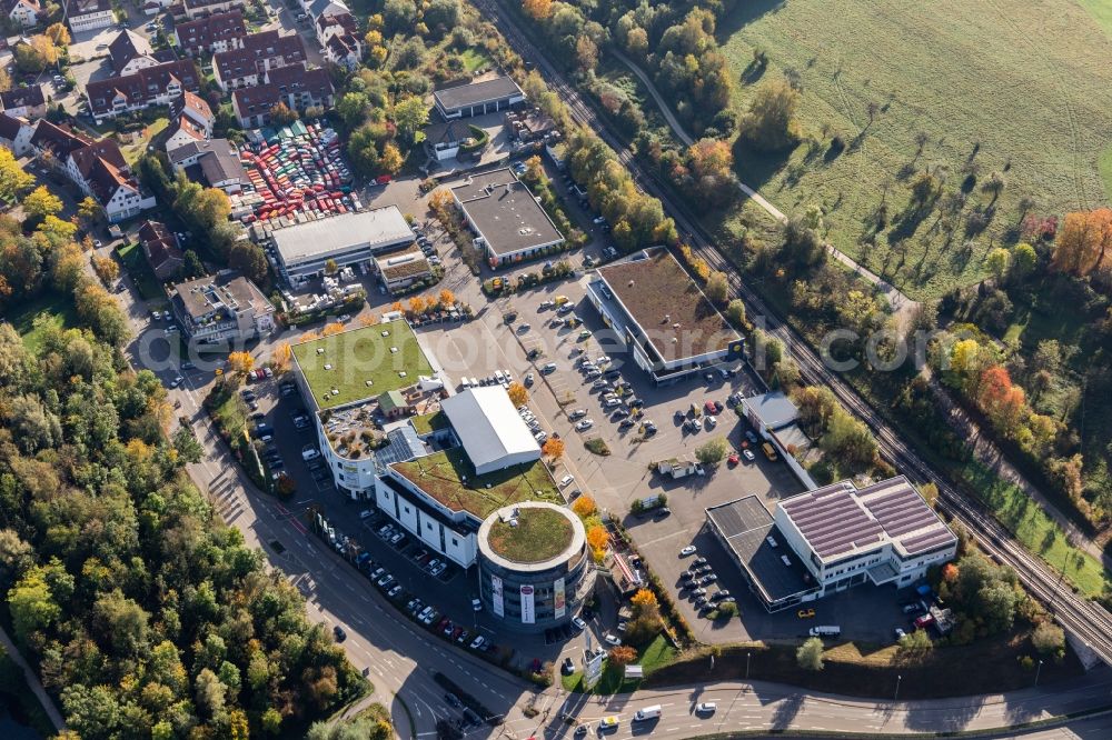 Aerial photograph Nürtingen - Industrial estate and company settlement Zementwerk in Nuertingen in the state Baden-Wurttemberg, Germany