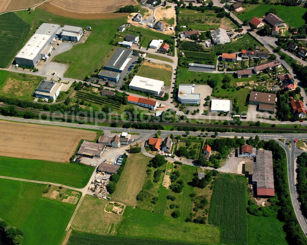 Züttlingen from above - Industrial estate and company settlement in Zuettlingen in the state Baden-Wuerttemberg, Germany