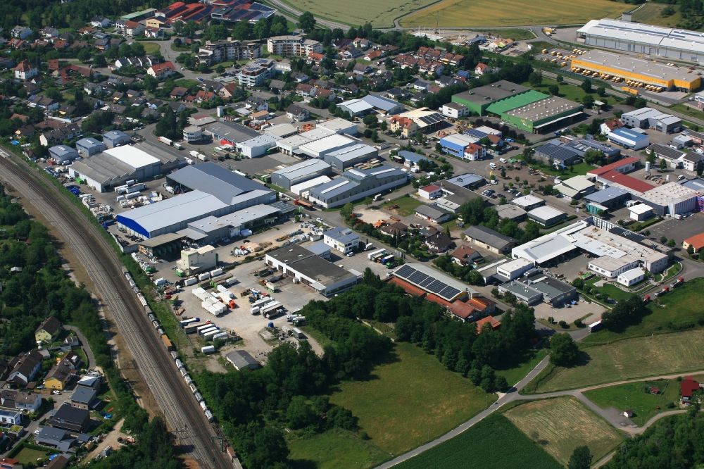 Aerial photograph Efringen-Kirchen - Industrial estate and company settlements in the district Efringen in Efringen-Kirchen in the state Baden-Wurttemberg