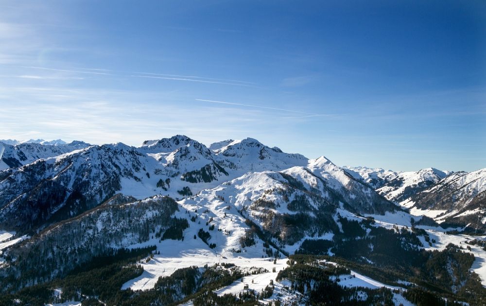 Fieberbrunn from the bird's eye view: Rocky and mountainous landscape in Fieberbrunn in Tirol, Austria