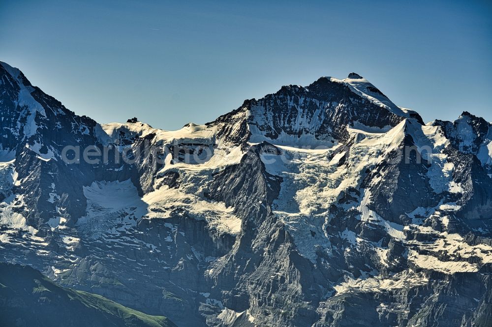 Aerial image Grindelwald - Summits and mountain landscape of Moench and Jungfrau at Grindelwald in the Bernes Alps, Switzerland
