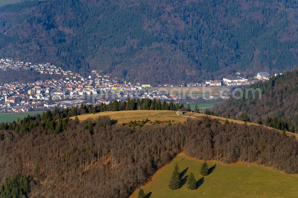 Aerial image Simonswald - Rocky and mountainous landscape of Kandel in the district Sankt Peter in Waldkirch in the state Baden-Wuerttemberg