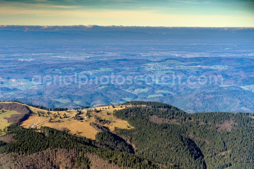 Aerial image Simonswald - Rocky and mountainous landscape of Kandel in the district Sankt Peter in Waldkirch in the state Baden-Wuerttemberg