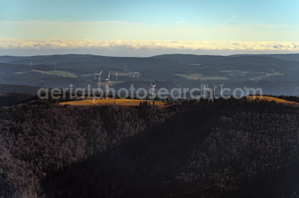 Simonswald from above - Rocky and mountainous landscape of Kandel in the district Sankt Peter in Waldkirch in the state Baden-Wuerttemberg