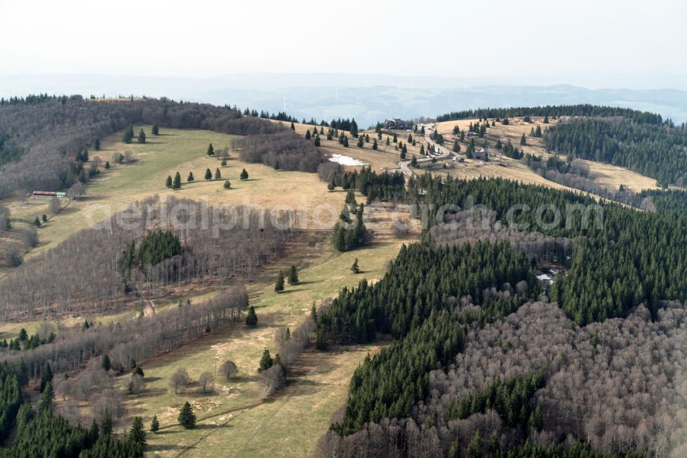 Simonswald from above - Rocky and mountainous landscape Kandel Gebiet in Simonswald in the state Baden-Wuerttemberg, Germany