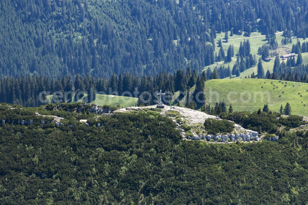 Aerial photograph Rottach-Egern - Rocky and mountainous landscape of Wallberg in Rottach-Egern in the state Bavaria, Germany