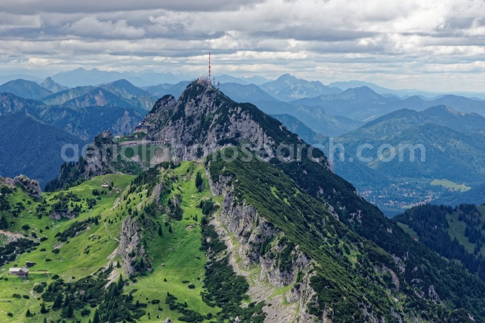 Aerial image Fischbachau - Rock and mountain landscape Wendelstein in Fischbachau in the state Bavaria