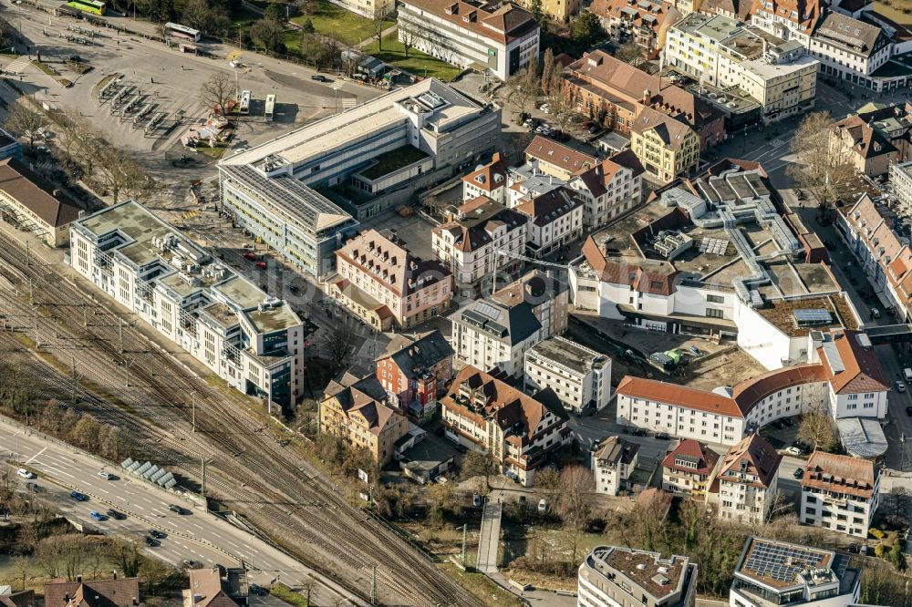 Aerial image Tübingen - Tracks of Am Europa Platz at the depot of the operating plant in Tuebingen in the state Baden-Wurttemberg, Germany