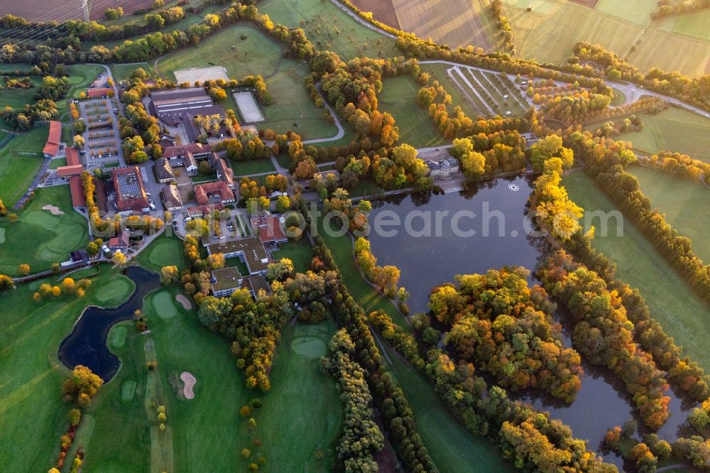 Ludwigsburg from above - Monrepos Lakeside Palace in Ludwigsburg in the state Baden-Wurttemberg, Germany
