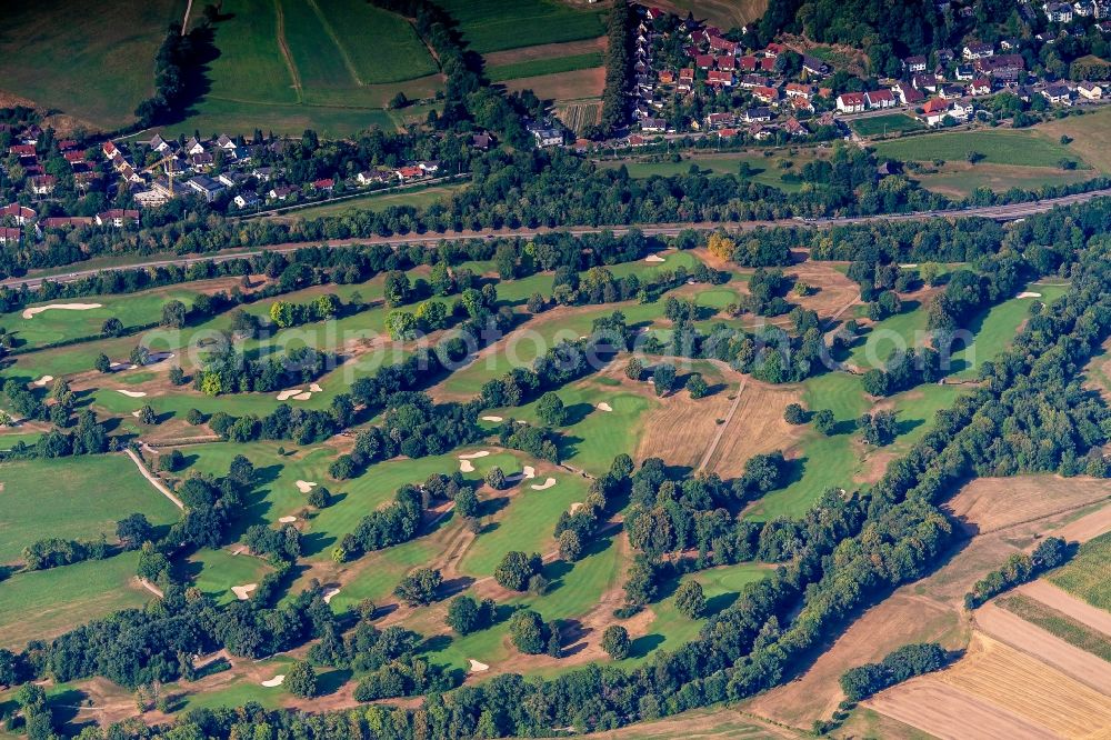 Kirchzarten from above - Grounds of the Golf course at Freiburger Golfclub in Kirchzarten in the state Baden-Wurttemberg, Germany