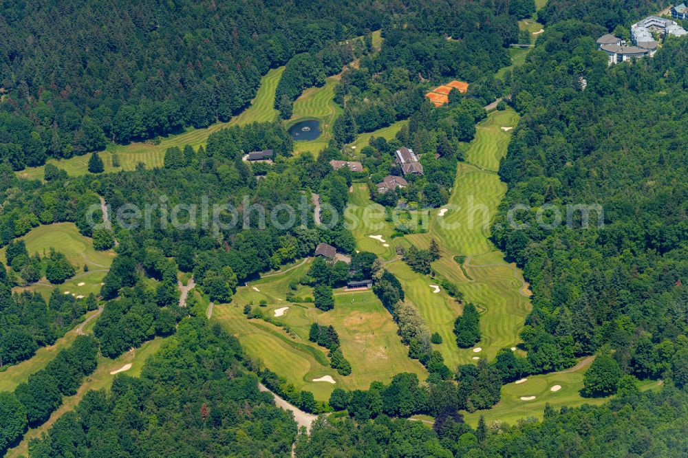 Baden-Baden from above - Grounds of the Golf course at Golf Club Baden-Baden in Baden-Baden in the state Baden-Wuerttemberg, Germany