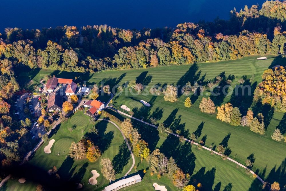 Allensbach from the bird's eye view: Grounds of the Golf course of Golf-Club Konstanz in the district Langenrain in Allensbach in the state Baden-Wurttemberg, Germany