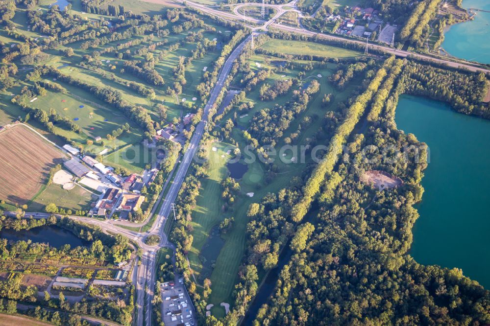 Aerial image Illkirch-Graffenstaden - Grounds of the Golf course of Golf Club Strasbourg on street Route du Rhin in Illkirch-Graffenstaden in Grand Est, France