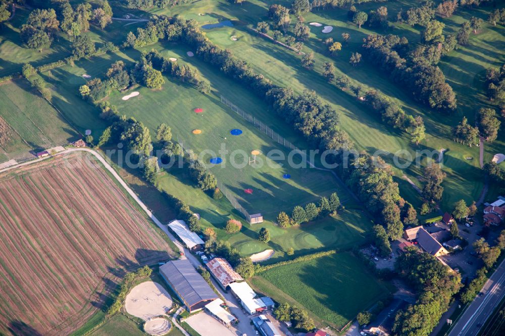Aerial photograph Illkirch-Graffenstaden - Grounds of the Golf course of Golf Club Strasbourg on street Route du Rhin in Illkirch-Graffenstaden in Grand Est, France