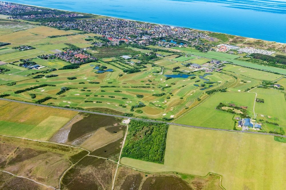 Aerial image Wenningstedt-Braderup (Sylt) - Grounds of the Golf course at Golf-Club Sylt e.V. in the district Westerland in Wenningstedt-Braderup (Sylt) on the island of Sylt in the state Schleswig-Holstein, Germany