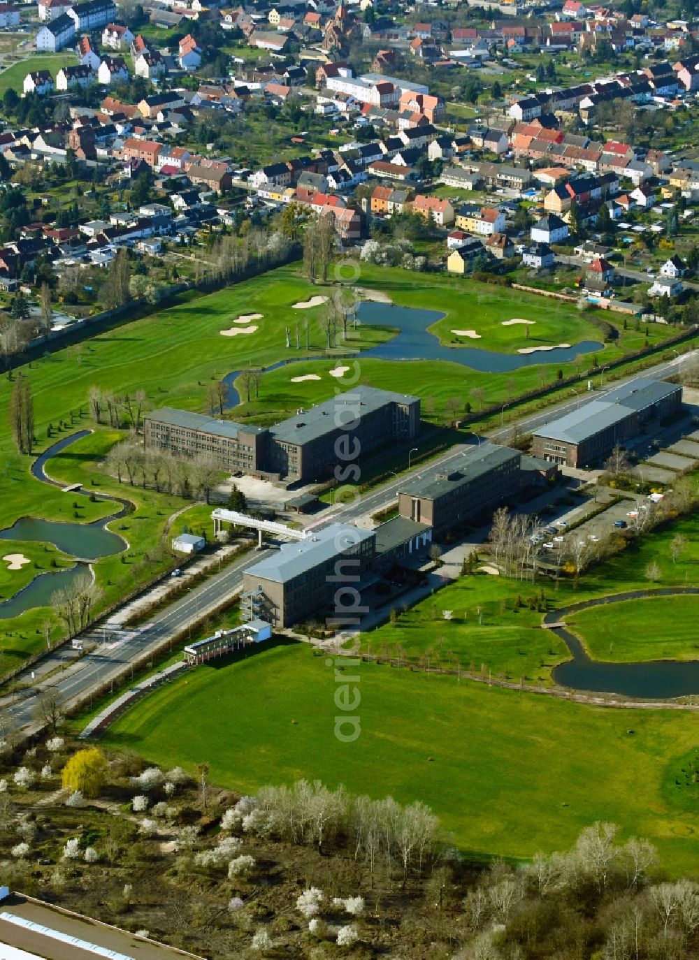 Aerial image Dessau - Grounds of the Golf course at Golf-Park Dessau e.V. in Dessau in the state Saxony-Anhalt, Germany