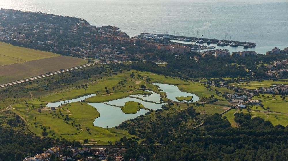 Calvia from above - Grounds of the Golf course at Golf Santa Ponsa II in Calvia in Balearische Insel Mallorca, Spain