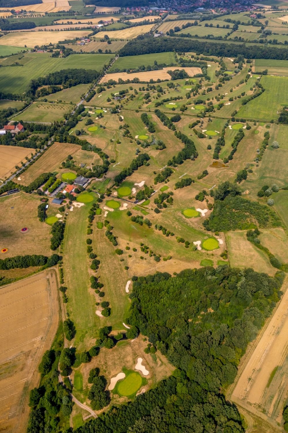 Everswinkel from above - Grounds of the Golf course at Golfclub Brueckhausen in Everswinkel in the state North Rhine-Westphalia, Germany