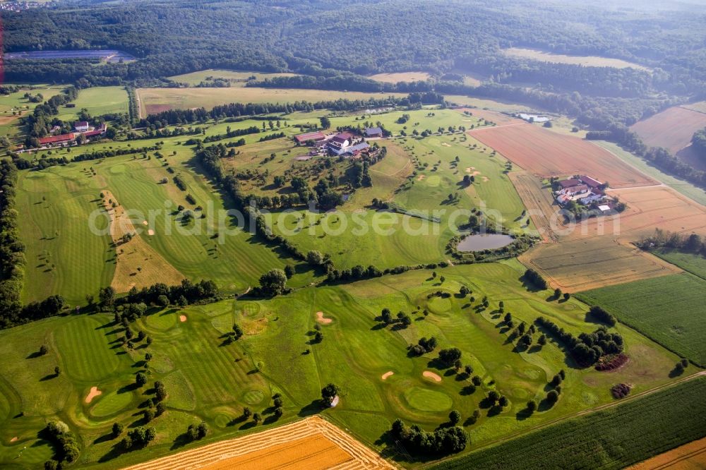 Donauwörth from above - Grounds of the Golf course at of Golfclub Donauwoerth Gut Lederstatt in Donauwoerth in the state Bavaria, Germany