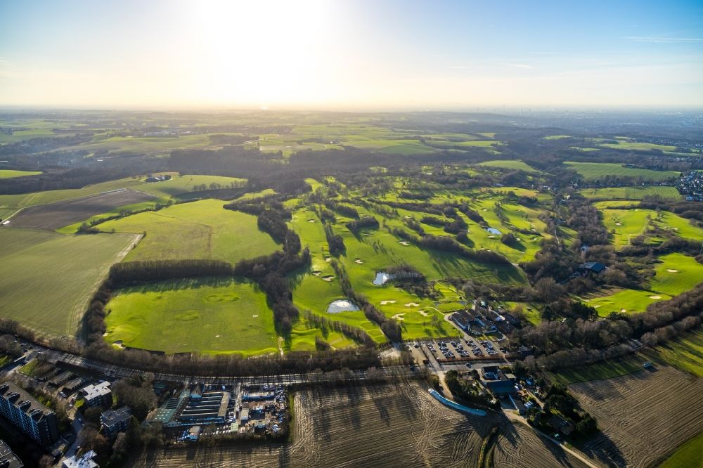 Aerial image Heiligenhaus - Grounds of the Golf course at Golfclub Hoesel in the district Unterilp in Heiligenhaus in the state North Rhine-Westphalia, Germany