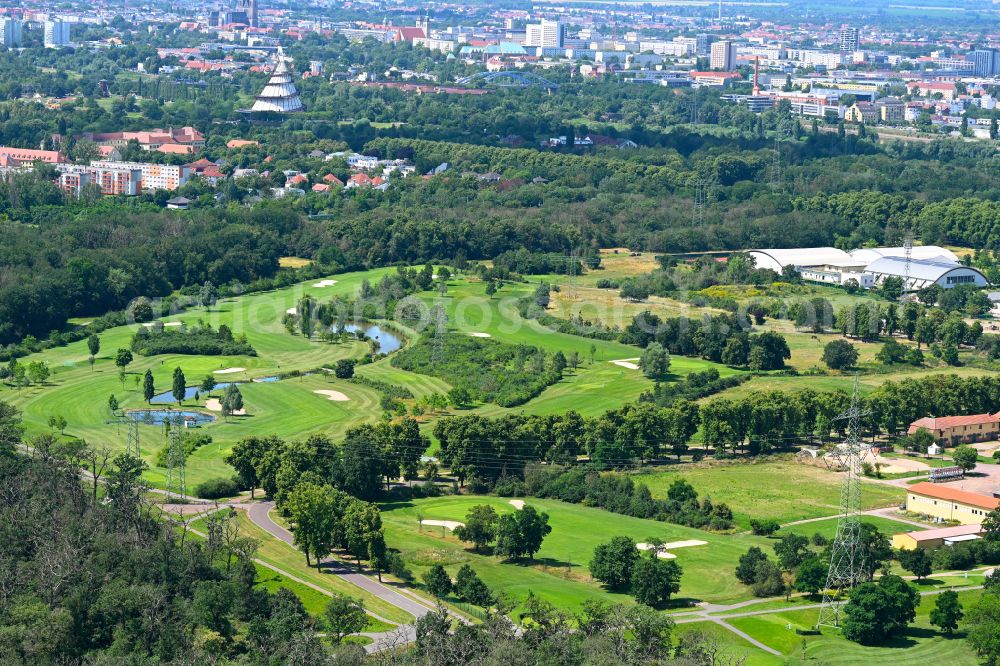 Aerial image Magdeburg - Grounds of the Golf course at of Golfclub Magdeburg e.V. on Herrenkrug in the district Herrenkrug in Magdeburg in the state Saxony-Anhalt, Germany