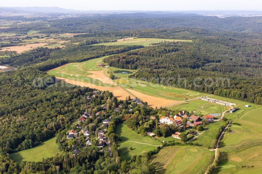 Kressbach from above - Grounds of the Golf course at Golfclub Schloss Kressbach in Kressbach in the state Baden-Wuerttemberg, Germany