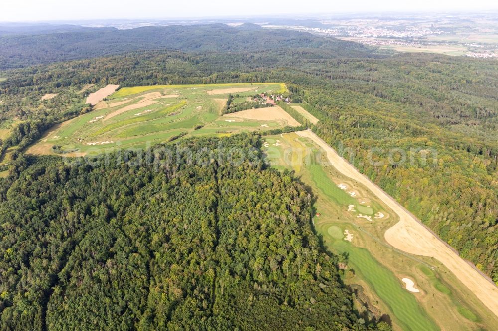 Kressbach from the bird's eye view: Grounds of the Golf course at Golfclub Schloss Kressbach in Kressbach in the state Baden-Wuerttemberg, Germany