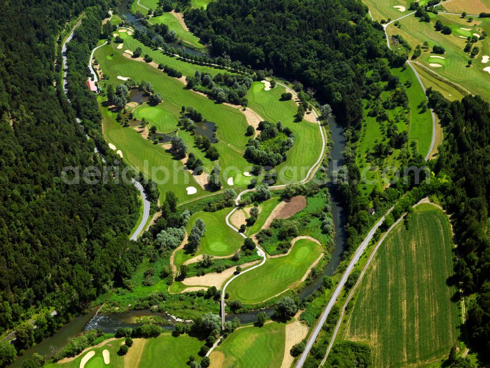 Starzach from the bird's eye view: Grounds of the Golf course at Golfclub Schloss Weitenburg on street Sommerhalde in Starzach in the state Baden-Wuerttemberg, Germany