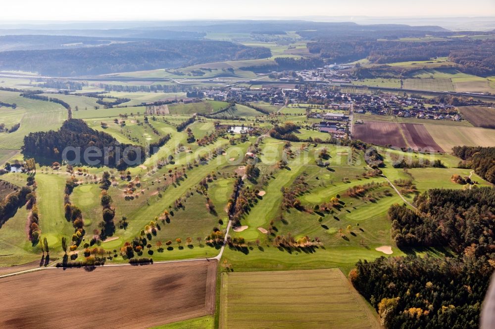 Geiselwind from the bird's eye view: Grounds of the Golf course at of Golfclub Steigerwald in Geiselwind e. V. in Geiselwind in the state Bavaria, Germany