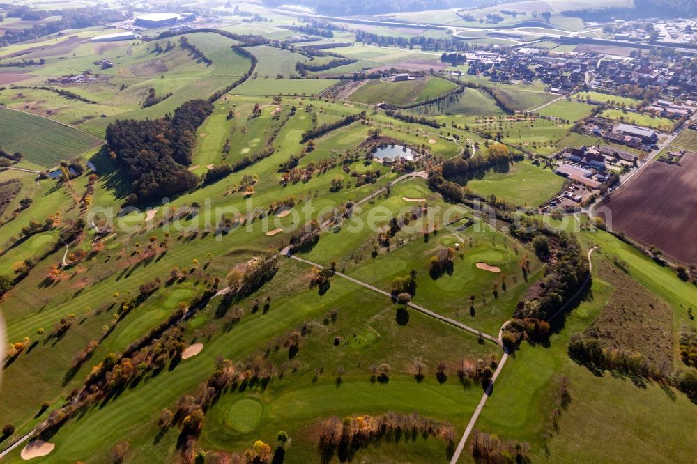 Geiselwind from the bird's eye view: Grounds of the Golf course at of Golfclub Steigerwald in Geiselwind e. V. in Geiselwind in the state Bavaria, Germany