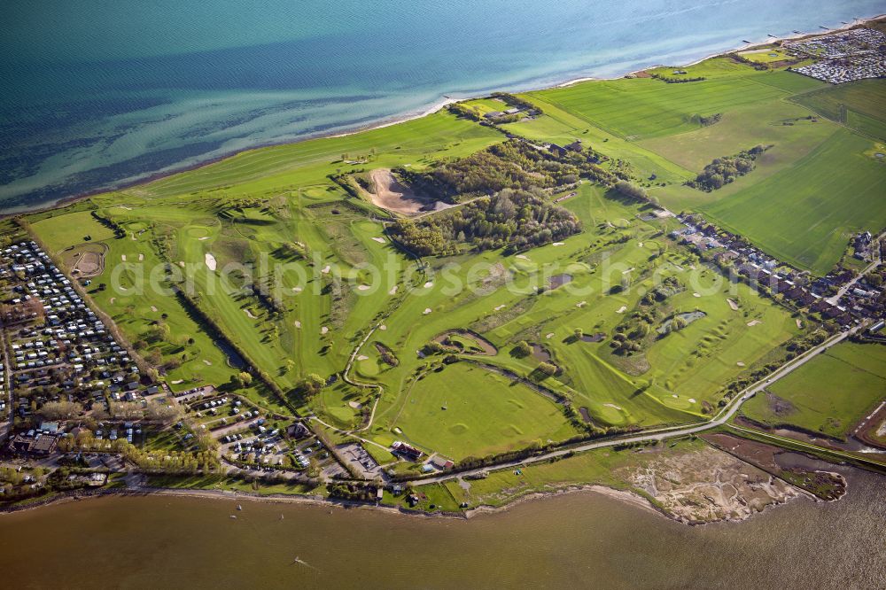 Fehmarn from above - Grounds of the Golf course at Golfpark Fehmarn on Wulfener-Hals-Weg in Fehmarn in the state Schleswig-Holstein, Germany