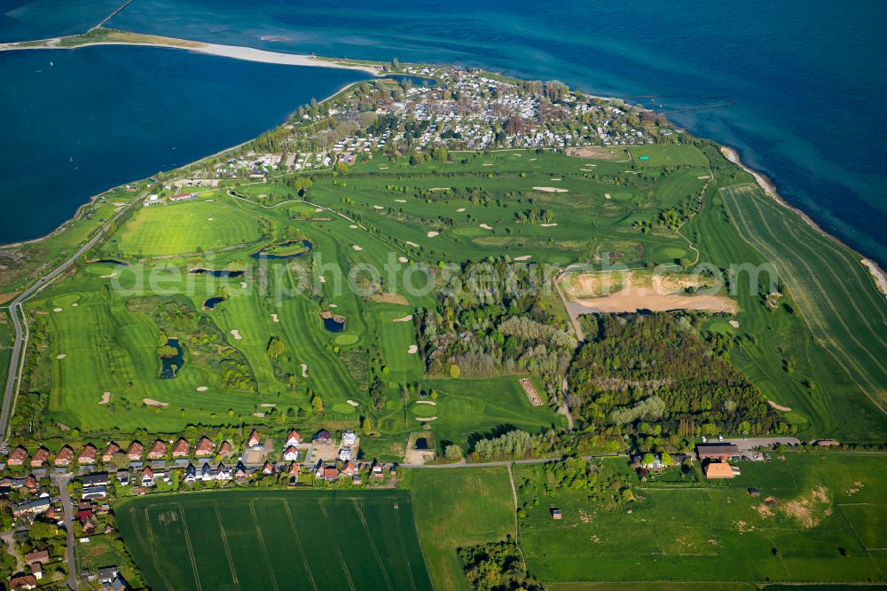 Fehmarn from above - Grounds of the Golf course at Golfpark Fehmarn on Wulfener-Hals-Weg in Fehmarn in the state Schleswig-Holstein, Germany